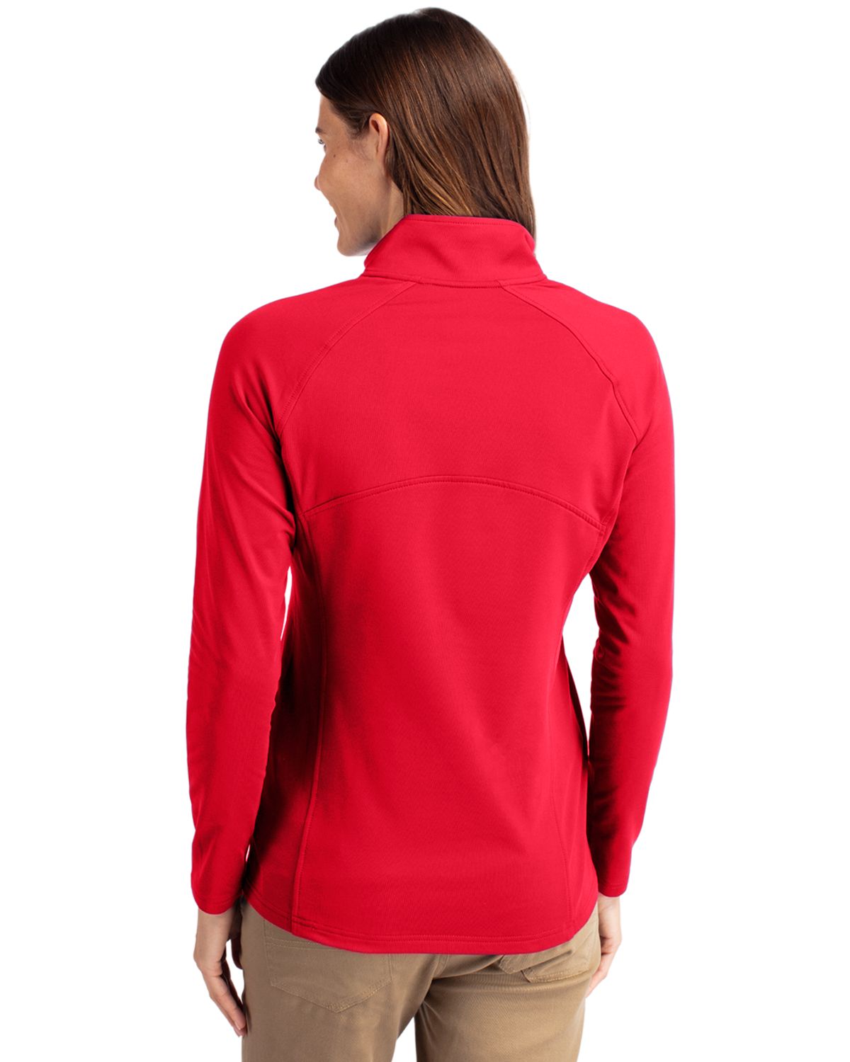 Cutter & Buck Adapt Recycled Soft Knit Stretch Womens Half Zip Pullover