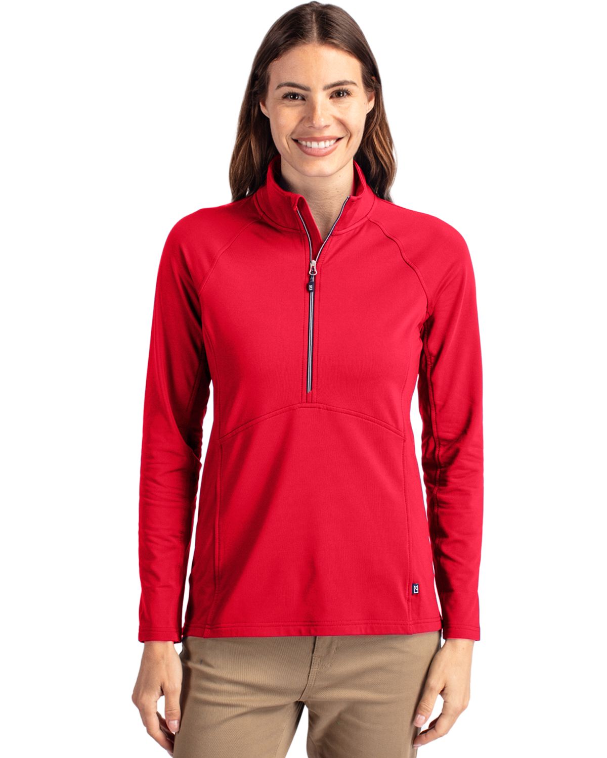 Cutter & Buck Adapt Recycled Soft Knit Stretch Womens Half Zip Pullover