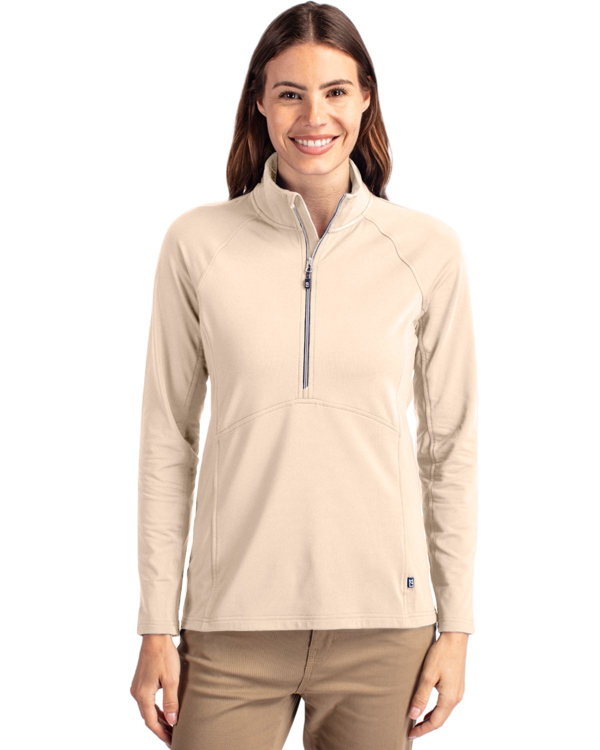 Cutter & Buck Adapt Recycled Soft Knit Stretch Womens Half Zip Pullover