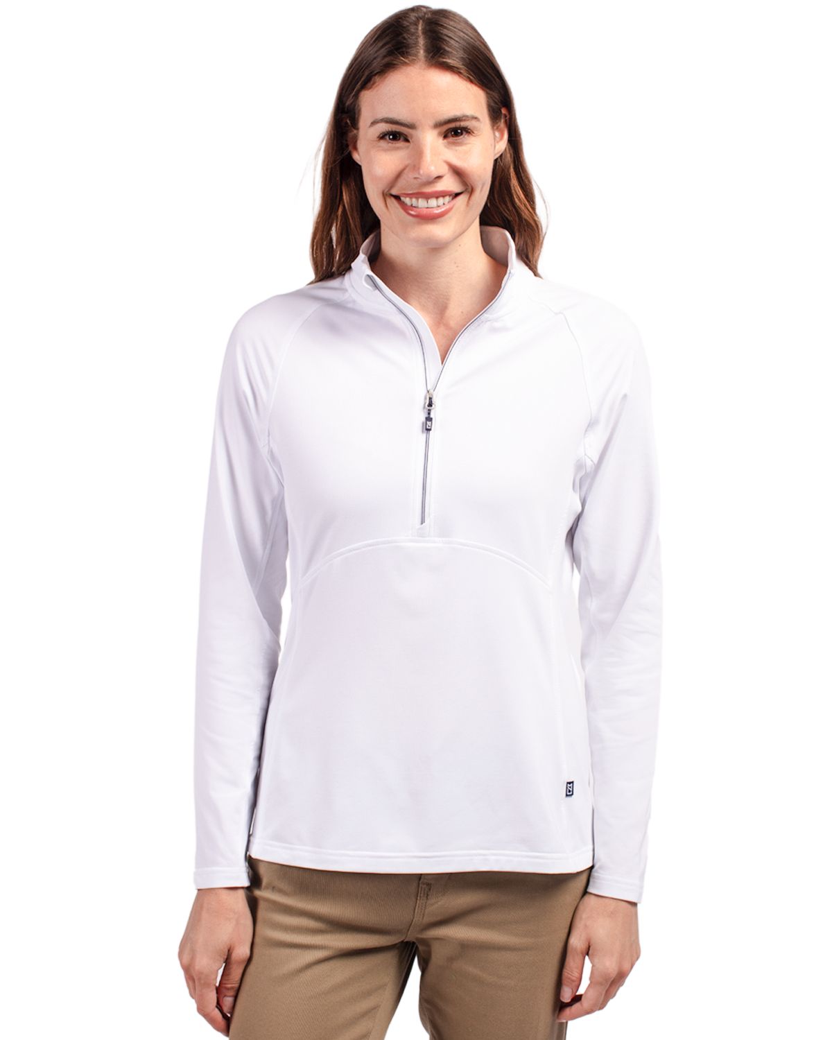 Cutter & Buck Adapt Recycled Soft Knit Stretch Womens Half Zip Pullover