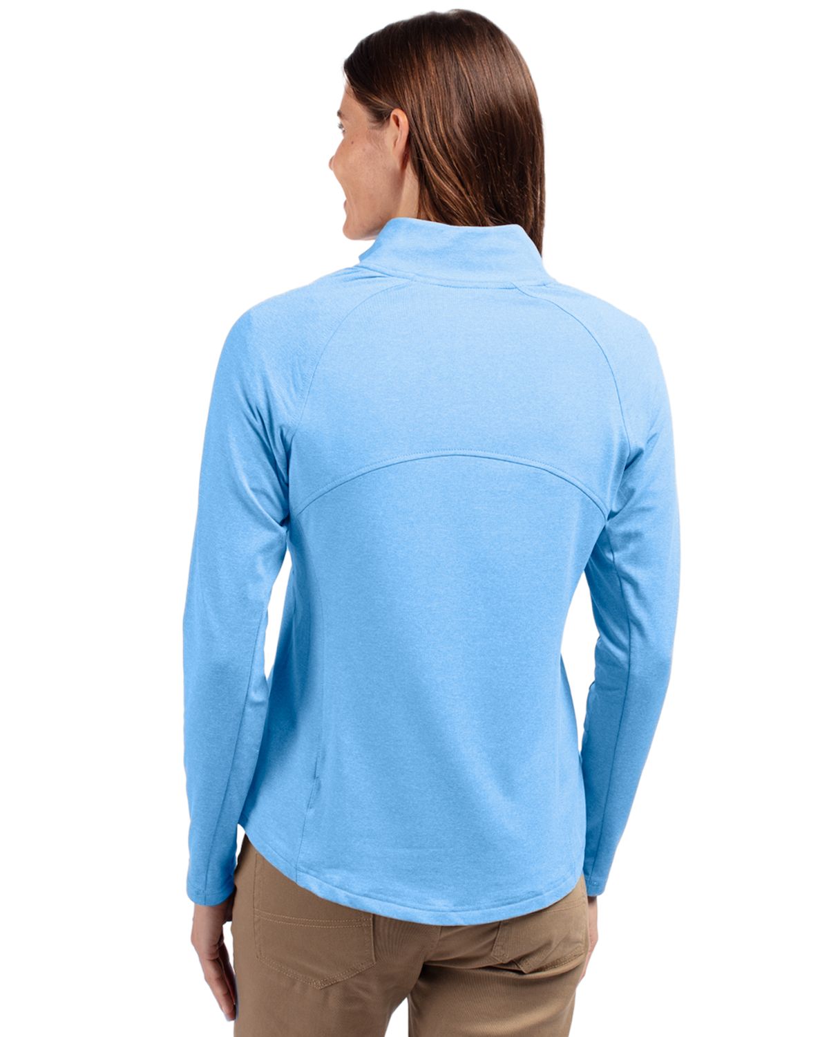 Cutter & Buck Adapt Recycled Soft Knit Stretch Womens Heathered Full Zip Jacket