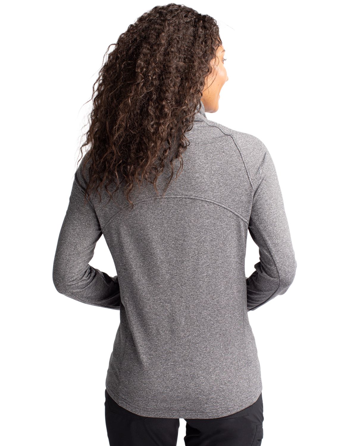 Cutter & Buck Adapt Recycled Soft Knit Stretch Womens Heathered Full Zip Jacket