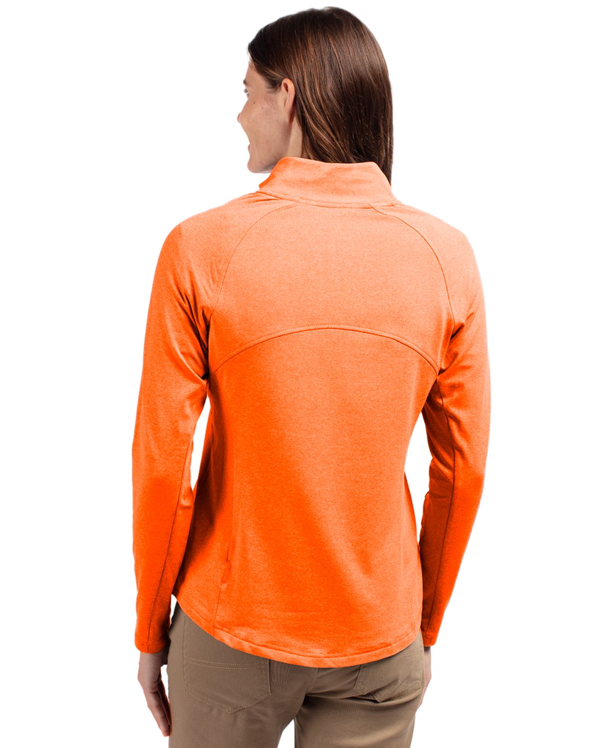 Cutter & Buck Adapt Recycled Soft Knit Stretch Womens Heathered Full Zip Jacket