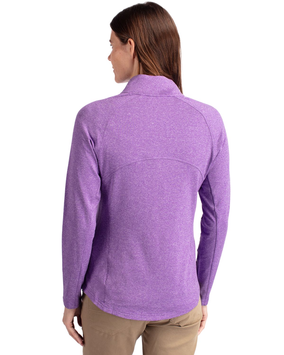 Cutter & Buck Adapt Recycled Soft Knit Stretch Womens Heathered Full Zip Jacket