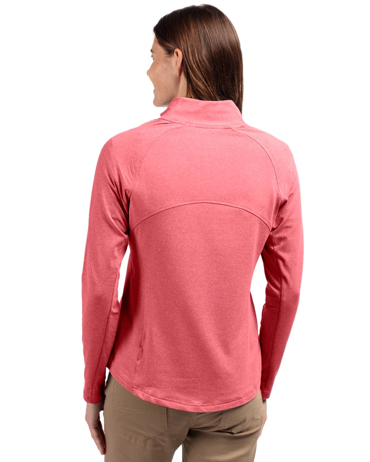 Cutter & Buck Adapt Recycled Soft Knit Stretch Womens Heathered Full Zip Jacket