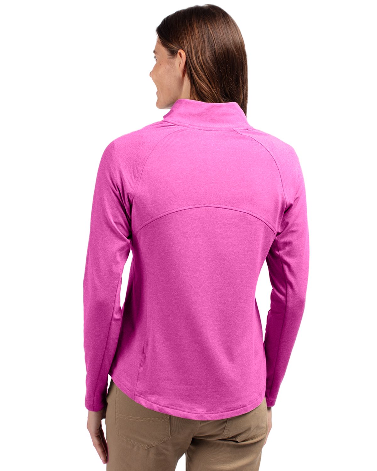 Cutter & Buck Adapt Recycled Soft Knit Stretch Womens Heathered Full Zip Jacket