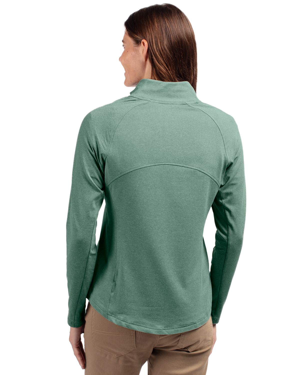 Cutter & Buck Adapt Recycled Soft Knit Stretch Womens Heathered Full Zip Jacket