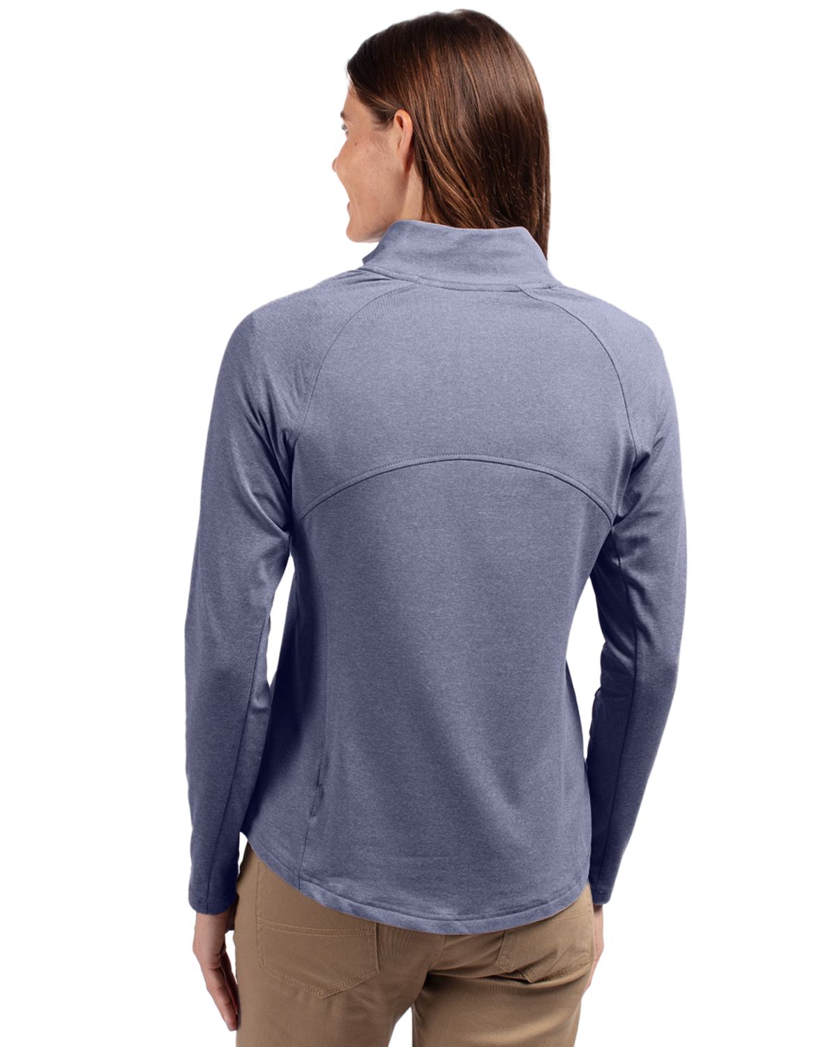 Cutter & Buck Adapt Recycled Soft Knit Stretch Womens Heathered Full Zip Jacket