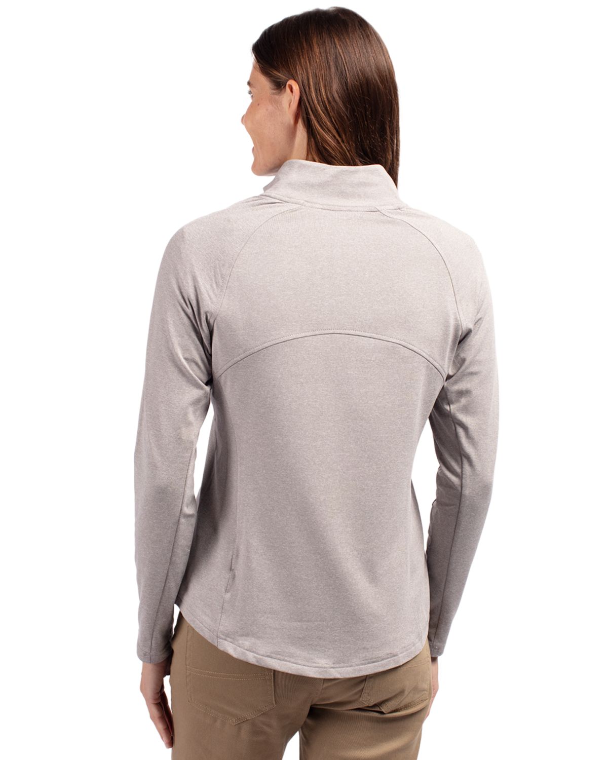 Cutter & Buck Adapt Recycled Soft Knit Stretch Womens Heathered Full Zip Jacket