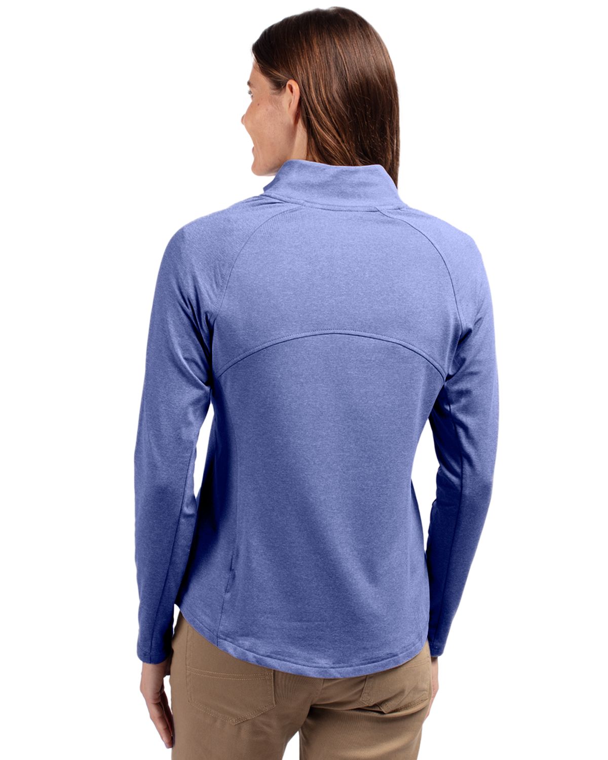 Cutter & Buck Adapt Recycled Soft Knit Stretch Womens Heathered Full Zip Jacket