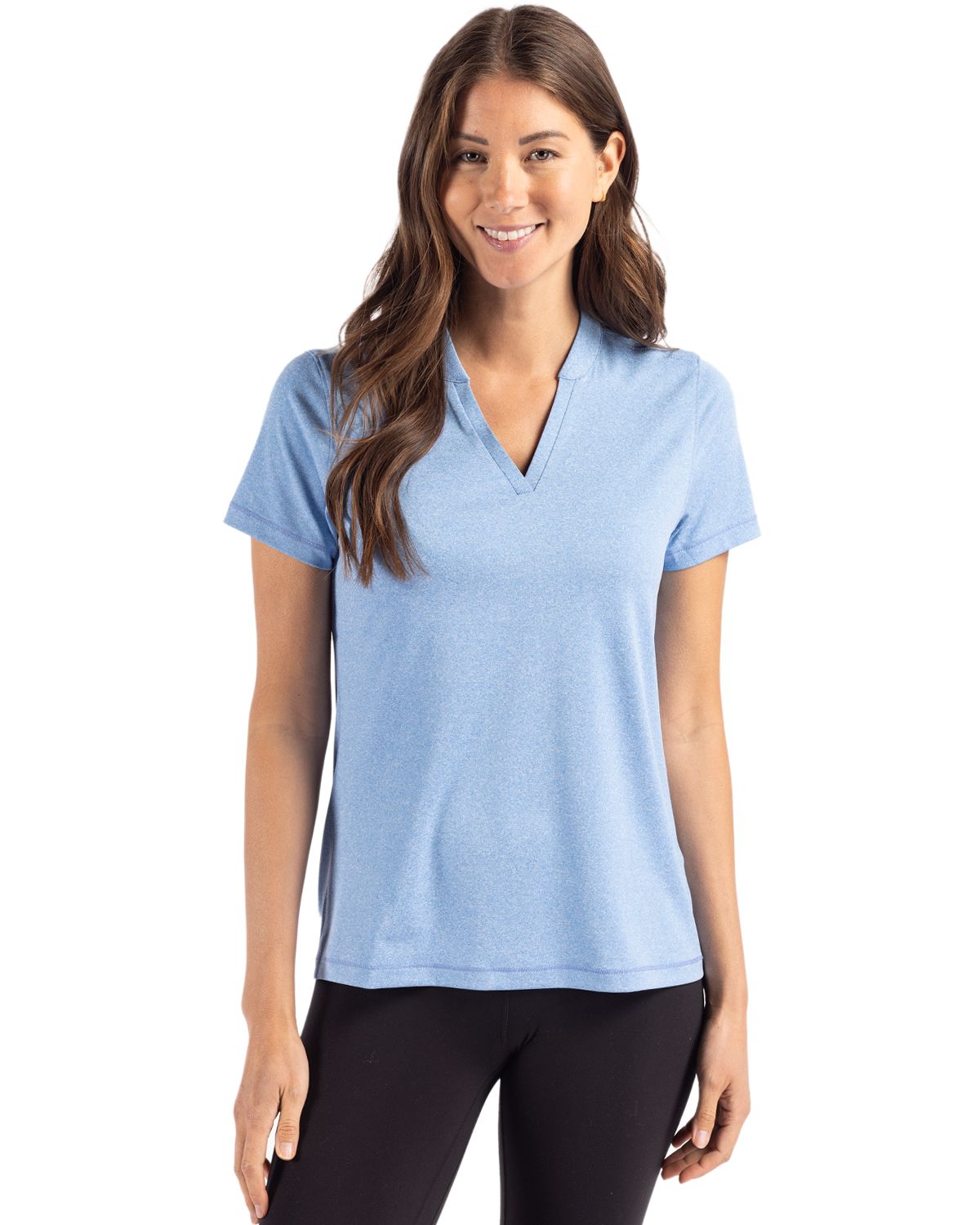 Cutter & Buck Forge Recycled Four-Way Stretch Heathered Womens Blade Top