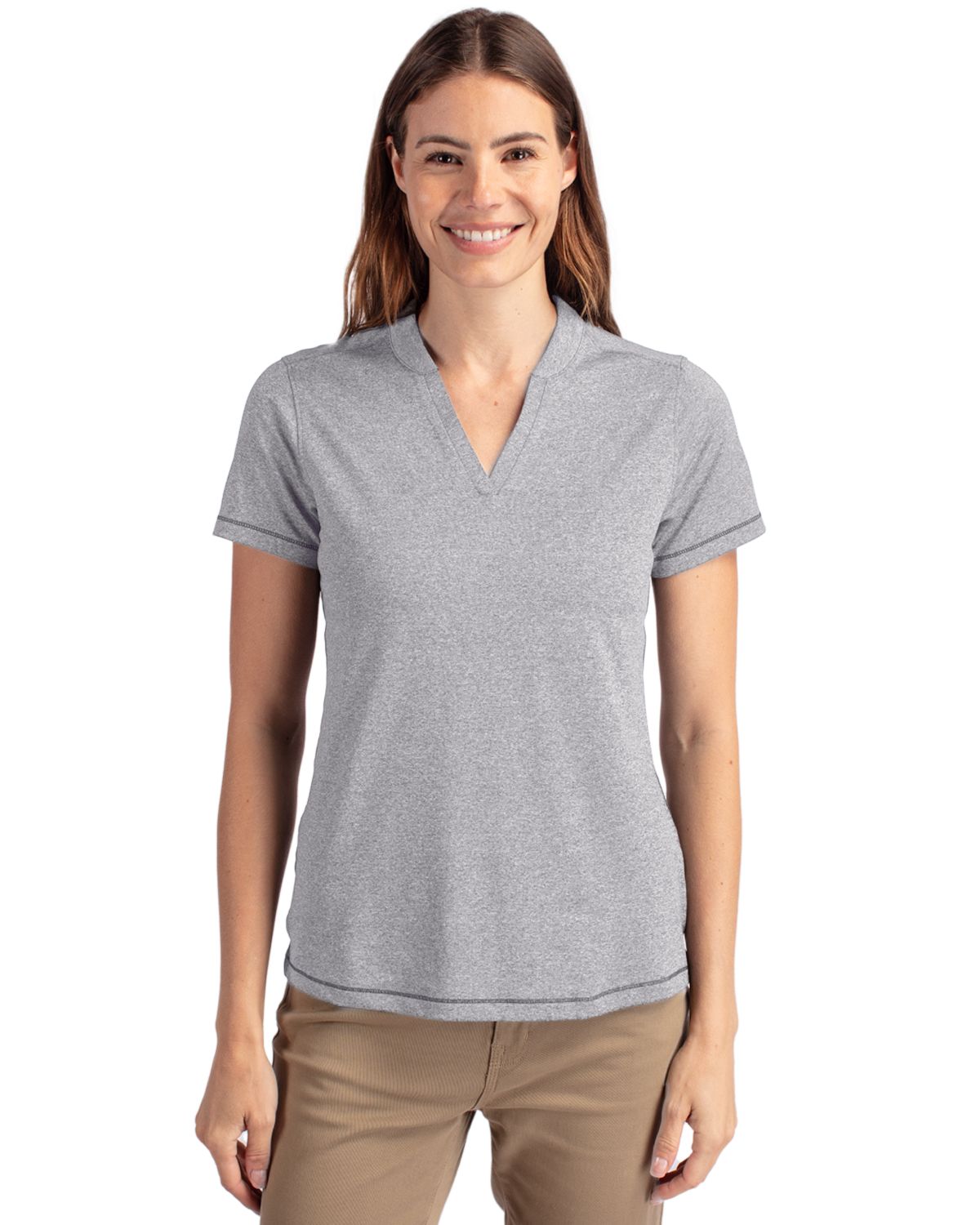 Cutter & Buck Forge Recycled Four-Way Stretch Heathered Womens Blade Top
