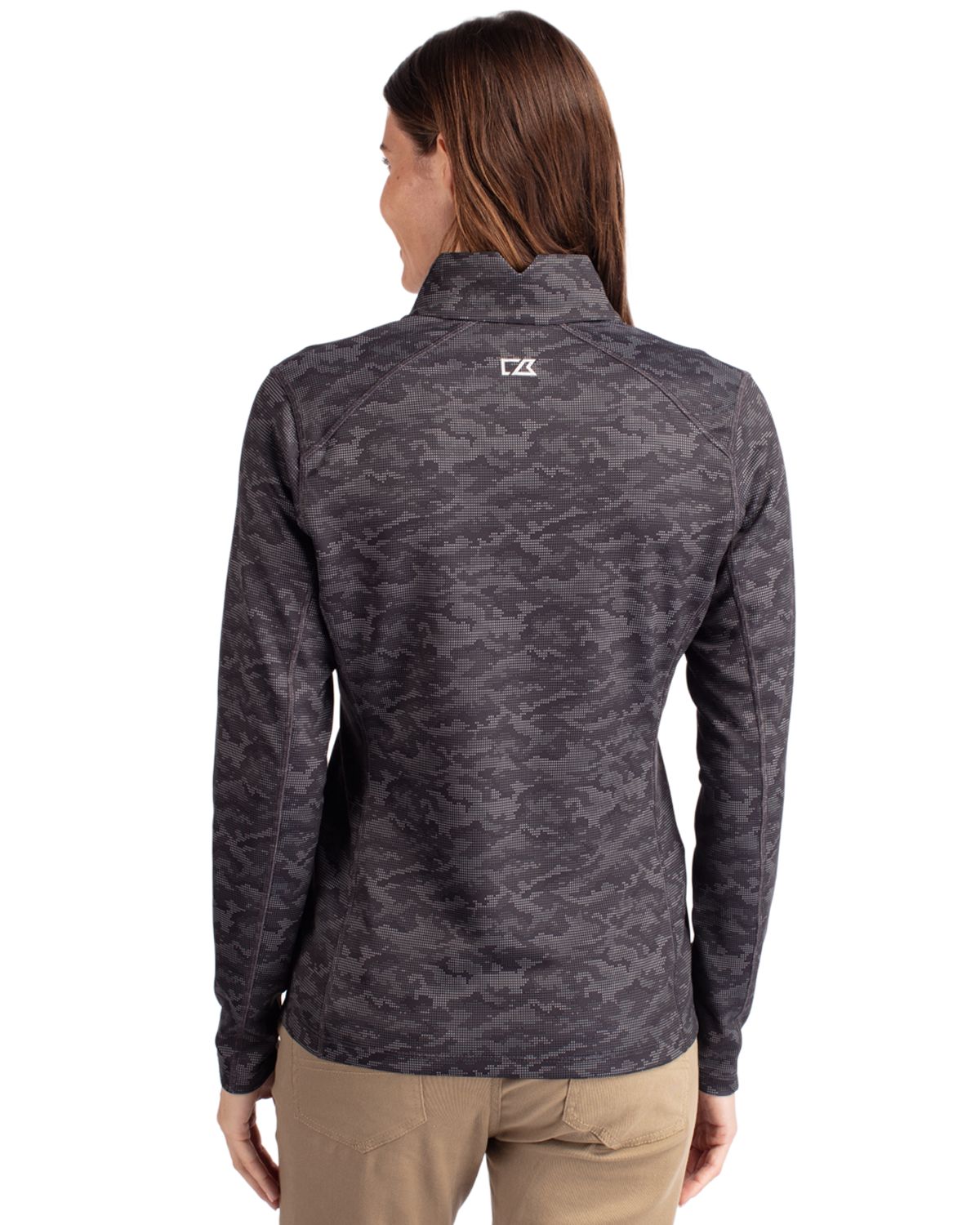 Cutter & Buck Traverse Recycled Stretch Camo Print Womens Quarter Zip