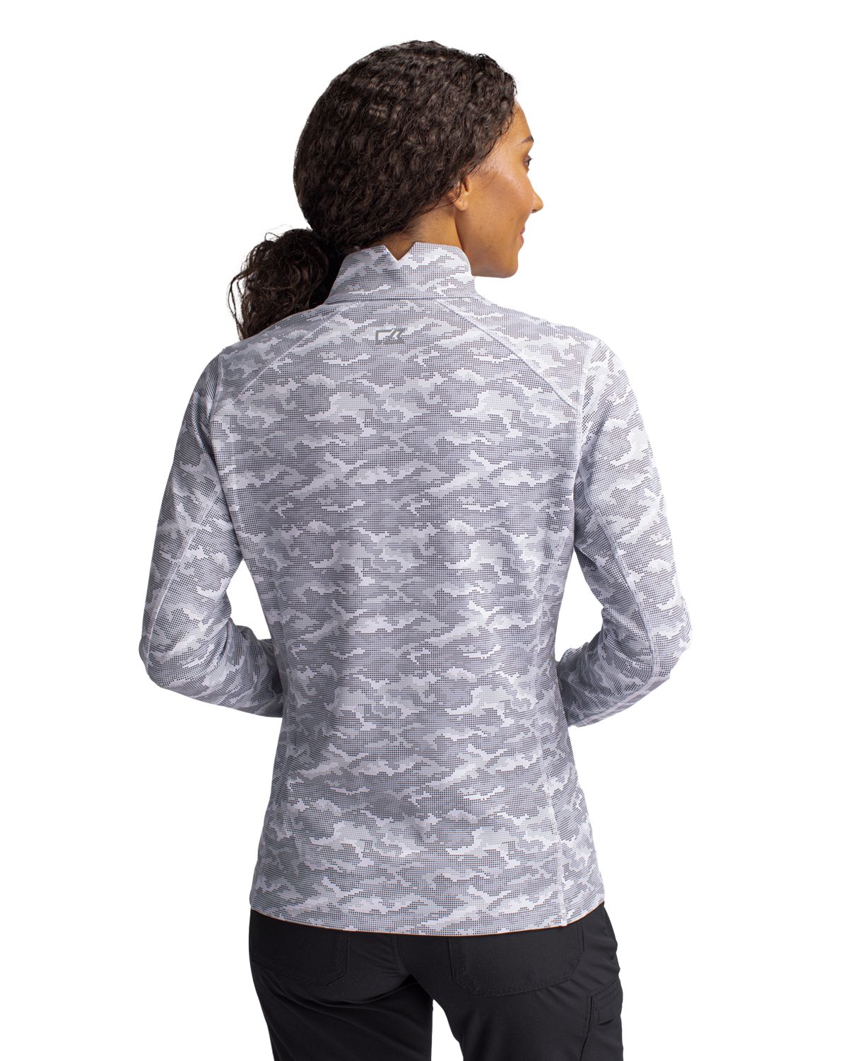 Cutter & Buck Traverse Recycled Stretch Camo Print Womens Quarter Zip