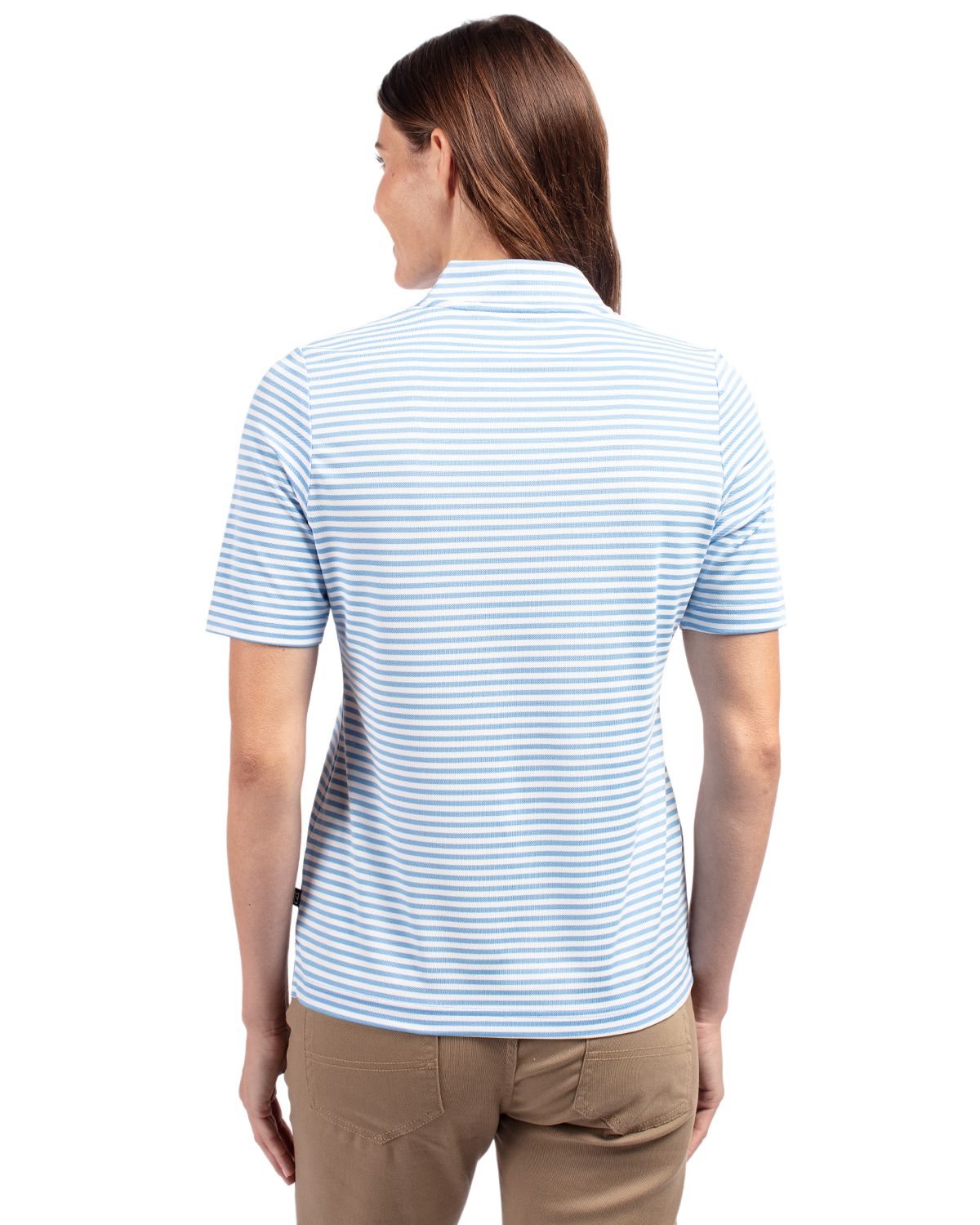 Cutter & Buck Virtue Recycled Stripe Featherlight Pique Womens Half Zip
