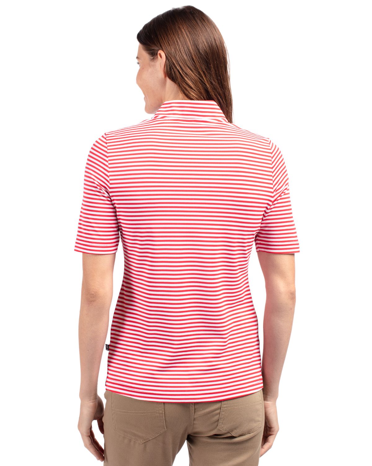 Cutter & Buck Virtue Recycled Stripe Featherlight Pique Womens Half Zip