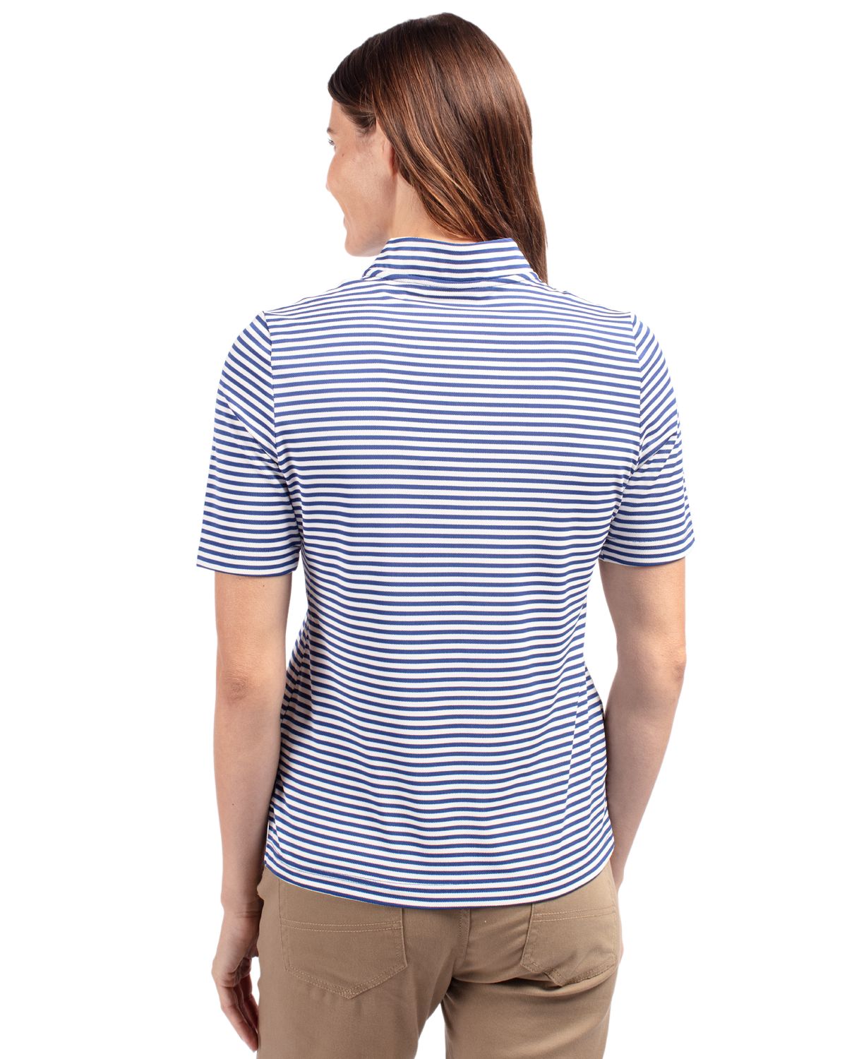 Cutter & Buck Virtue Recycled Stripe Featherlight Pique Womens Half Zip