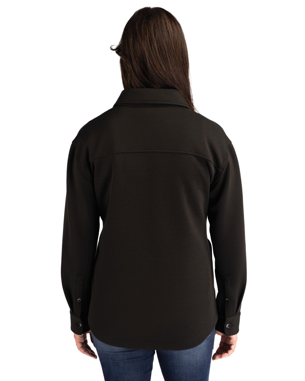 Cutter & Buck Roam Recycled Buttery-Soft Knit Womens Button Down Shirt Jacket