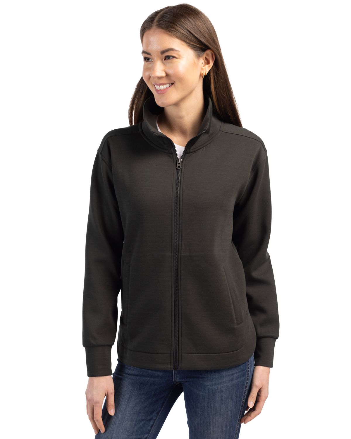 Cutter & Buck Roam Recycled Buttery-Soft Knit Womens Full Zip Jacket