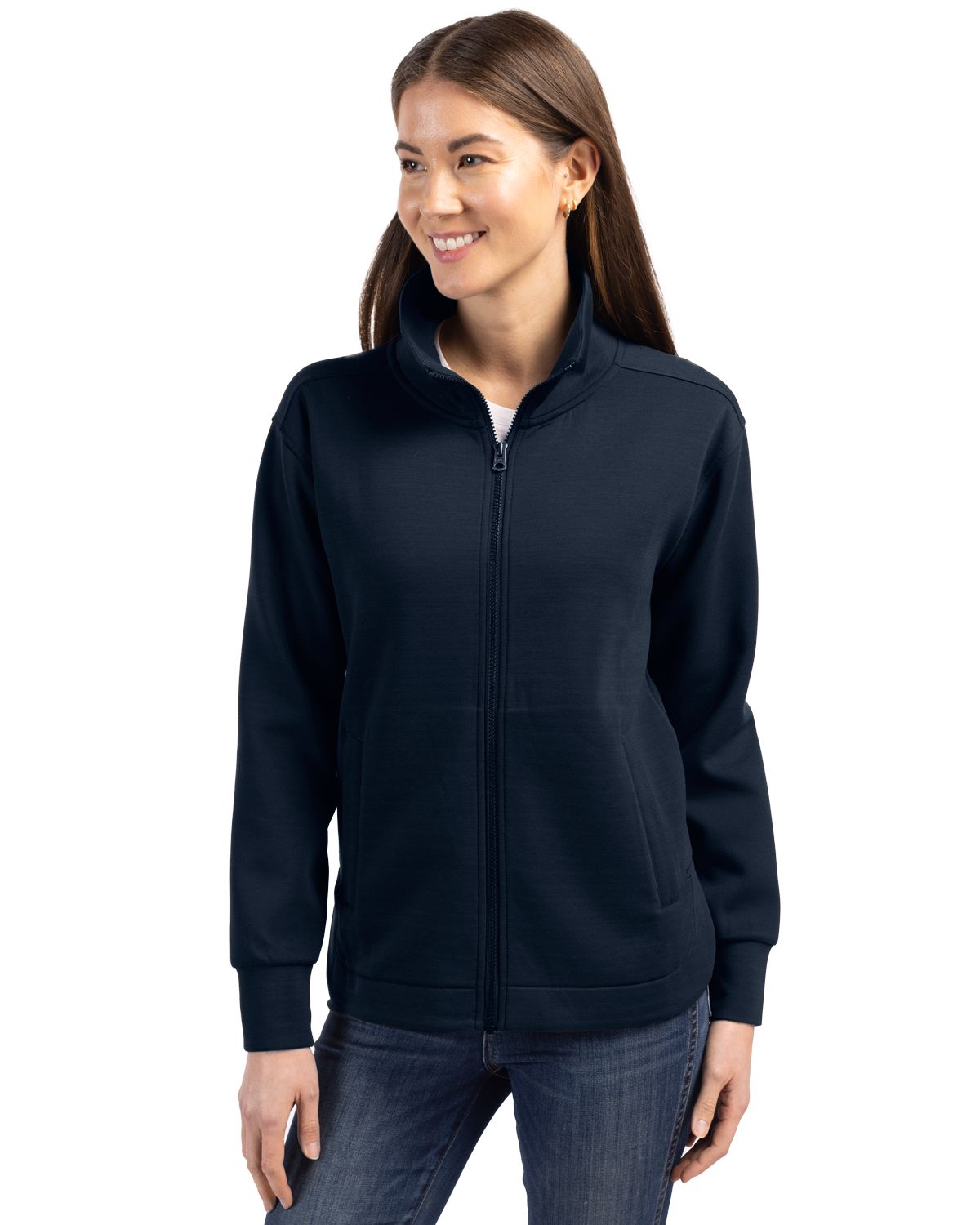 Cutter & Buck Roam Recycled Buttery-Soft Knit Womens Full Zip Jacket