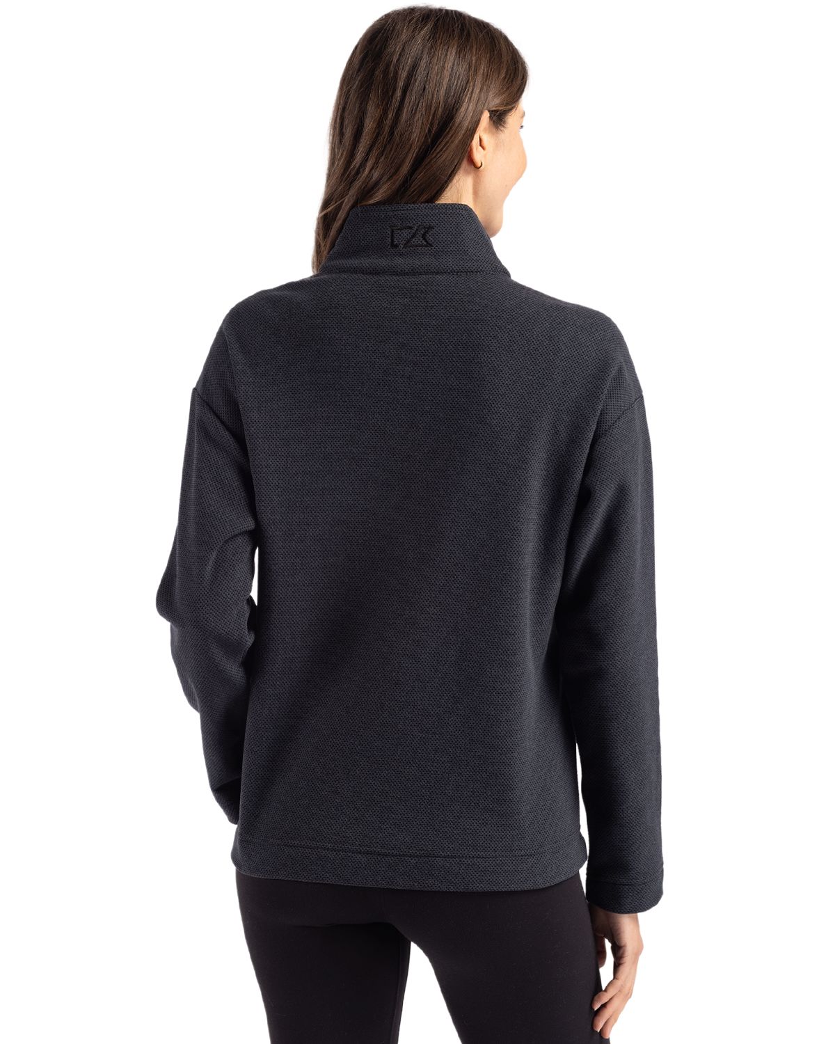 Cutter & Buck Hunts Point Recycled Fleece Womens Hybrid Snap Placket Pullover