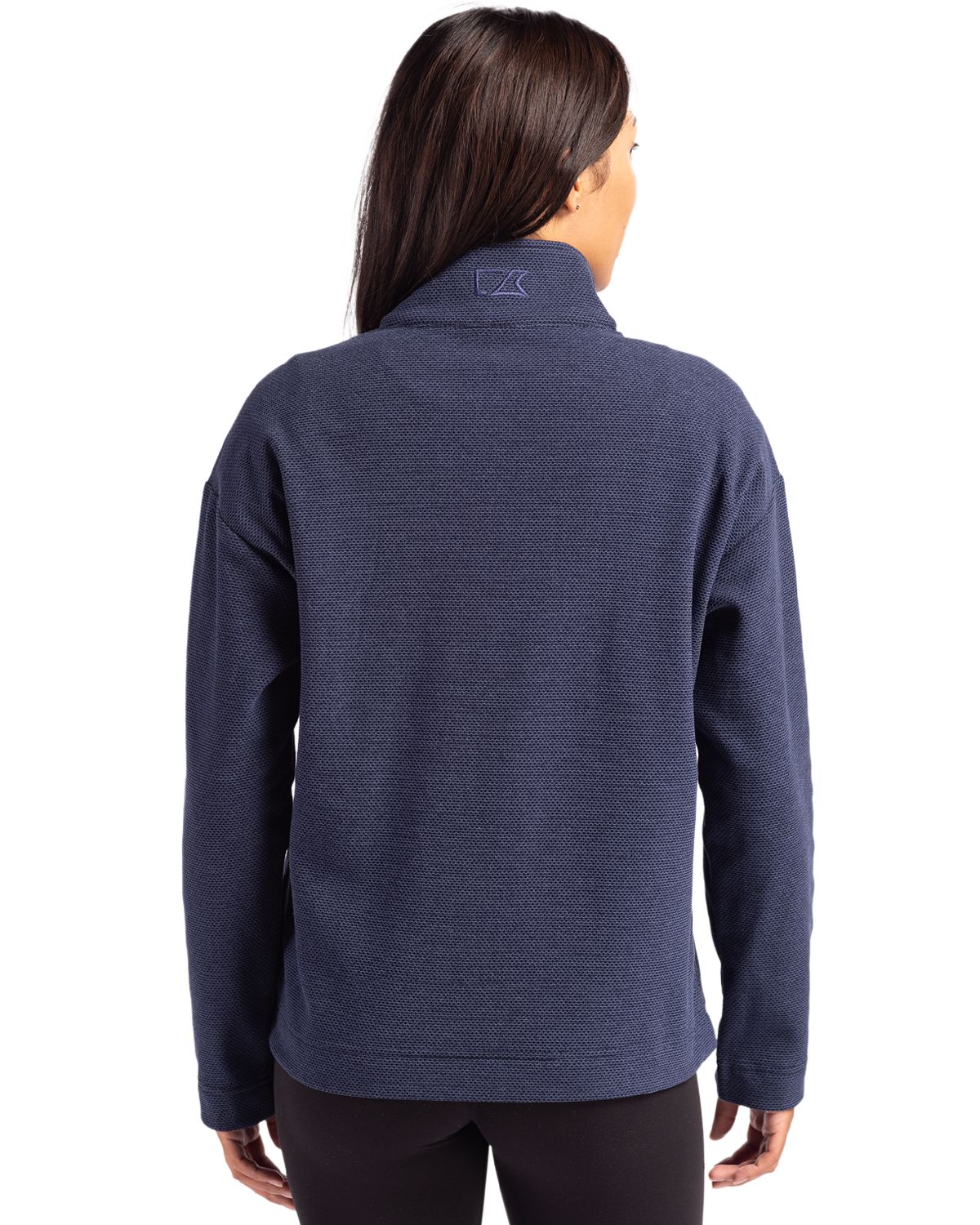 Cutter & Buck Hunts Point Recycled Fleece Womens Hybrid Snap Placket Pullover