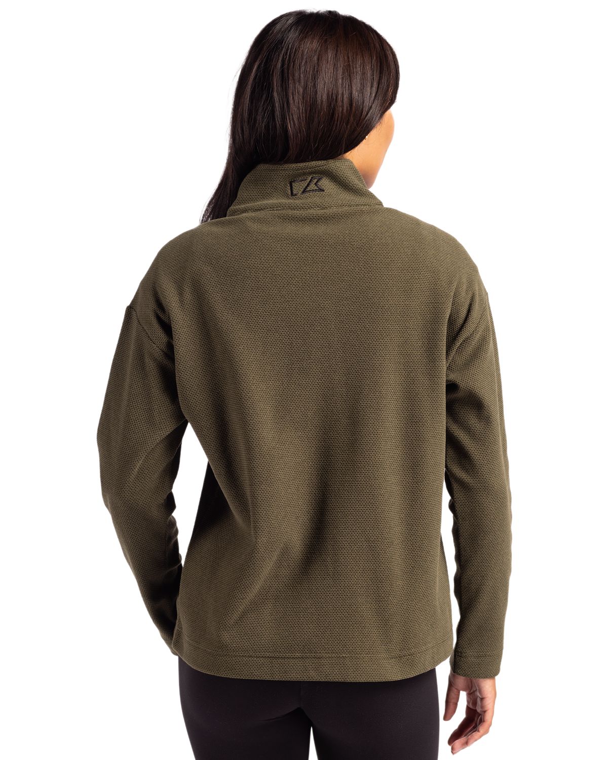 Cutter & Buck Hunts Point Recycled Fleece Womens Hybrid Snap Placket Pullover