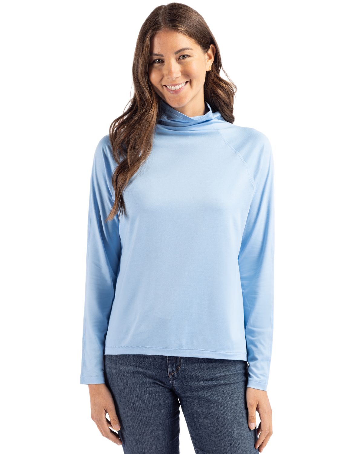 Cutter & Buck Coastline Recycled Double Peached Womens Funnel Neck Pullover