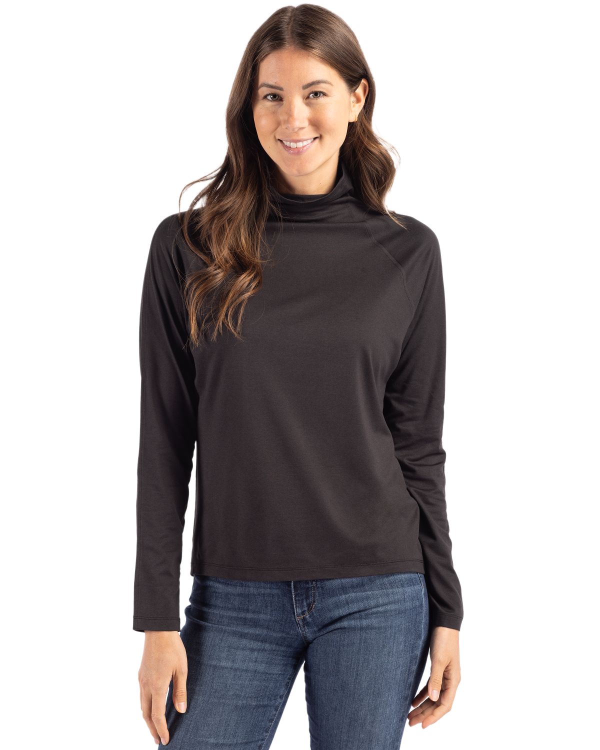 Cutter & Buck Coastline Recycled Double Peached Womens Funnel Neck Pullover