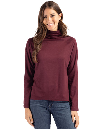 Cutter & Buck Coastline Recycled Double Peached Womens Funnel Neck Pullover