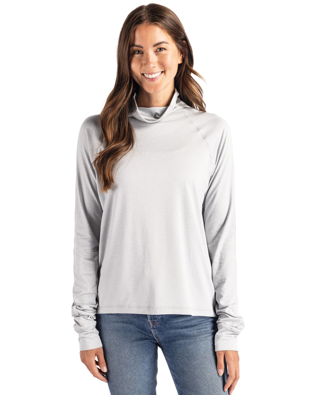 Cutter & Buck Coastline Recycled Double Peached Womens Funnel Neck Pullover