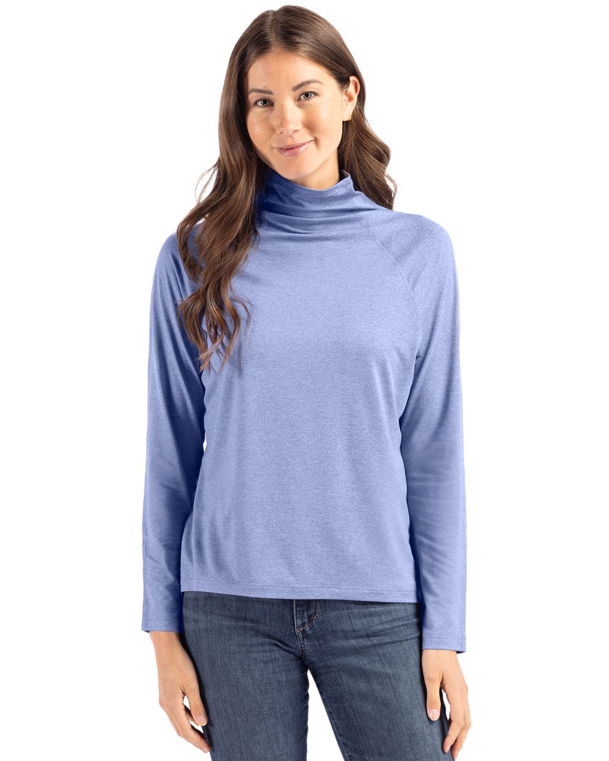 Cutter & Buck Coastline Recycled Double Peached Womens Funnel Neck Pullover
