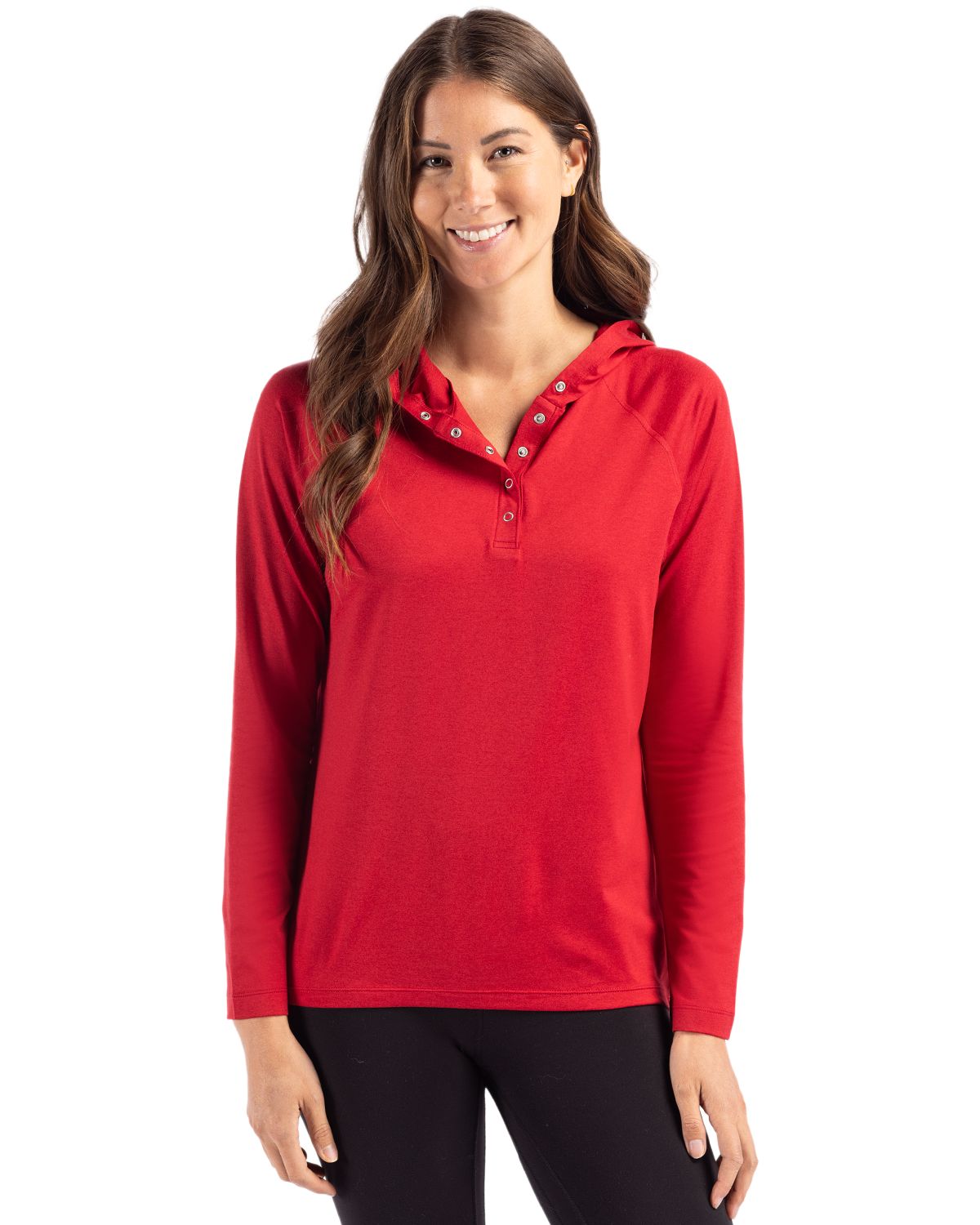 Cutter & Buck Coastline Recycled Double Peached Womens Hooded Pullover