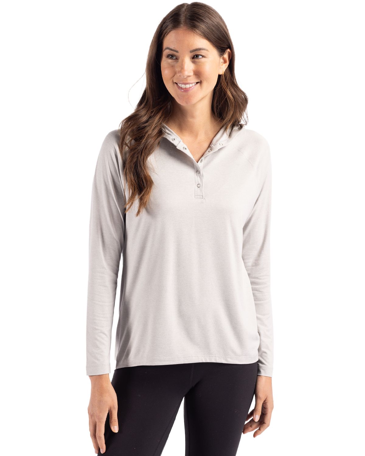 Cutter & Buck Coastline Recycled Double Peached Womens Hooded Pullover