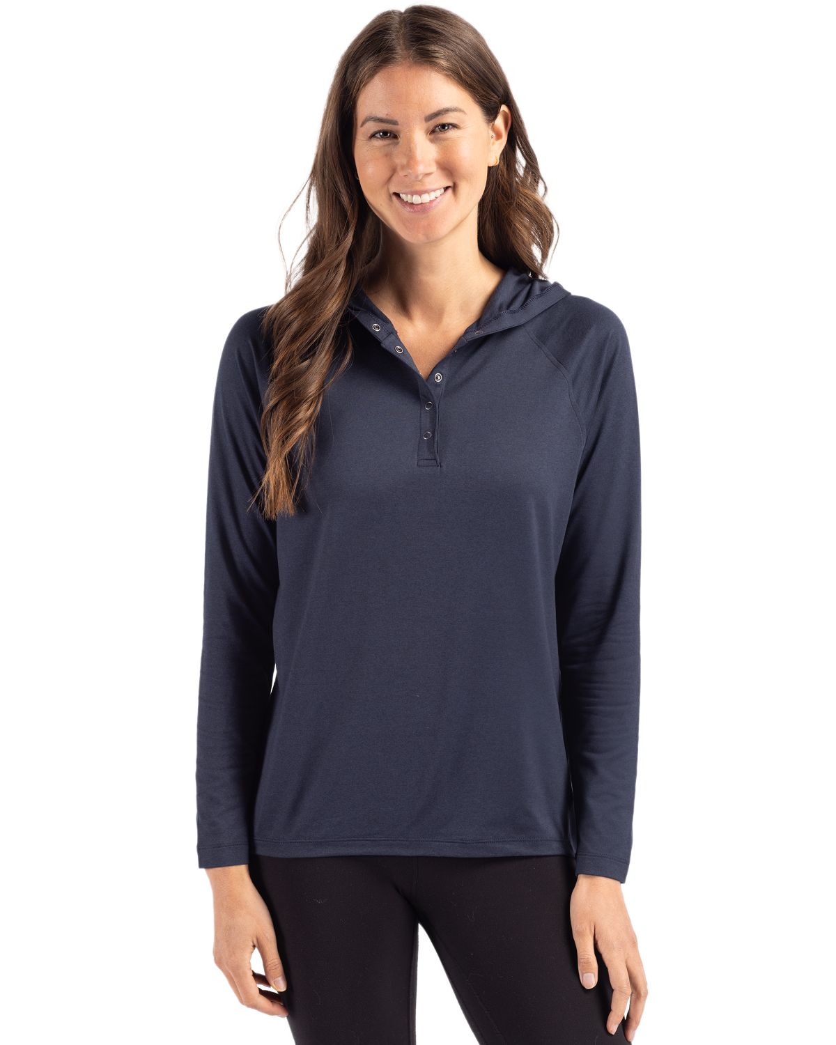 Cutter & Buck Coastline Recycled Double Peached Womens Hooded Pullover