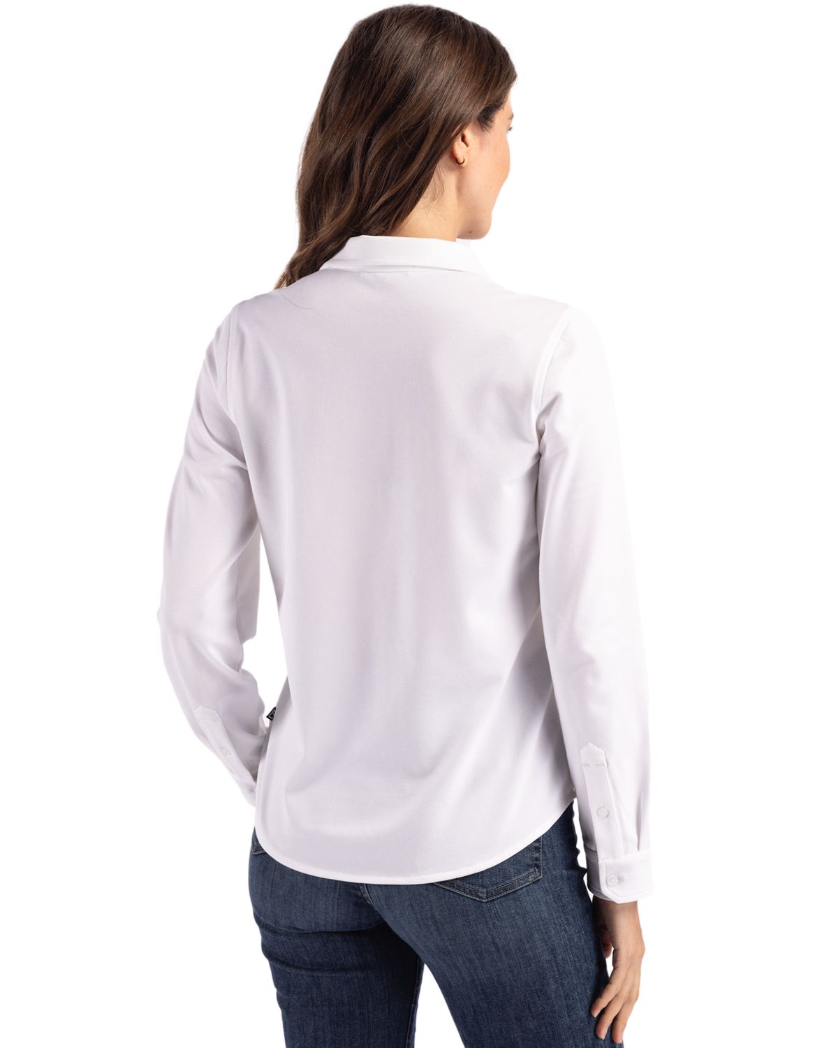 Cutter & Buck Advantage Epic Confidence Recycled Tri-Blend Pique Womens Long Sleeve Button Down Shirt