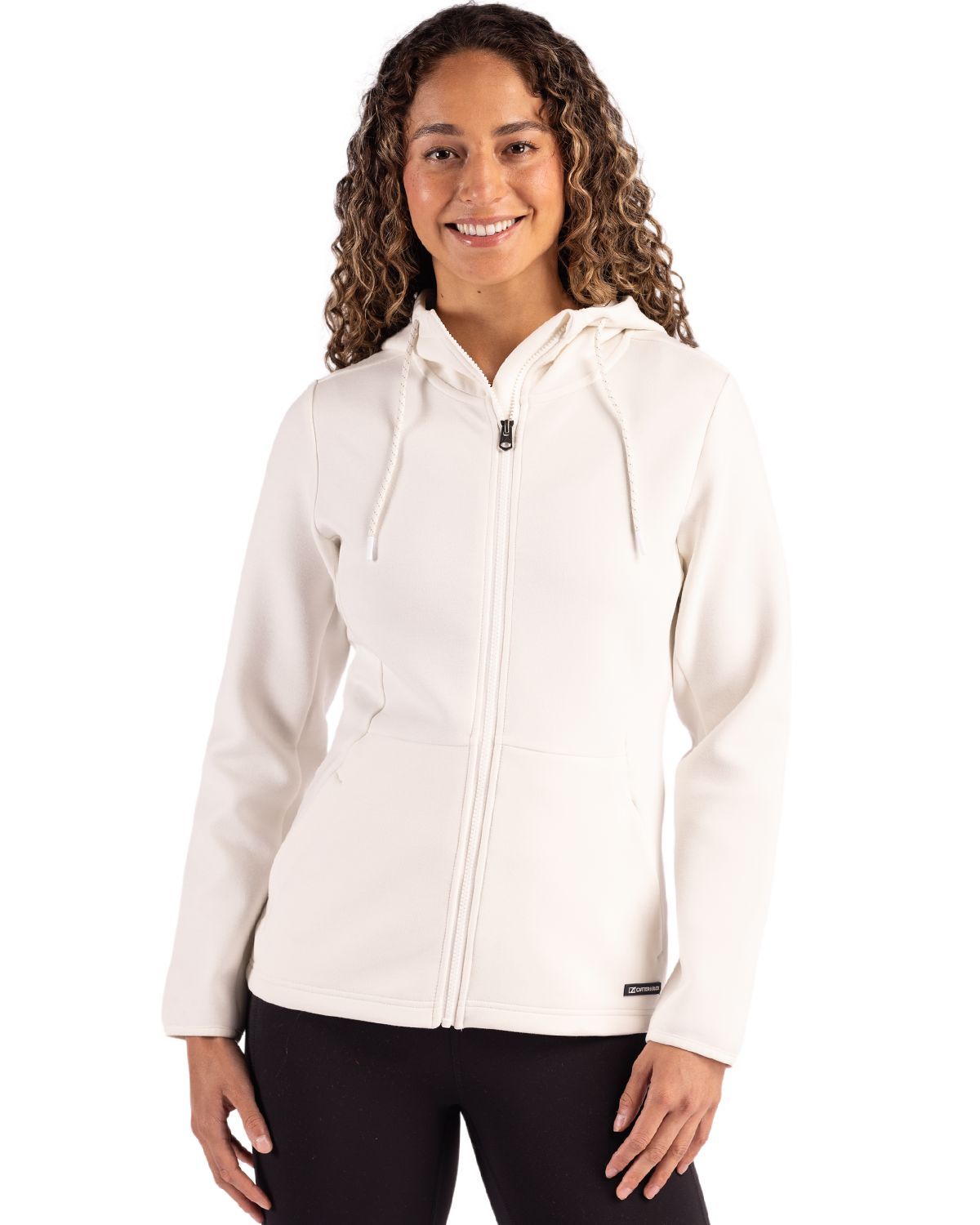Cutter & Buck Roam Recycled Buttery-Soft Knit Womens Full Zip Hooded Jacket