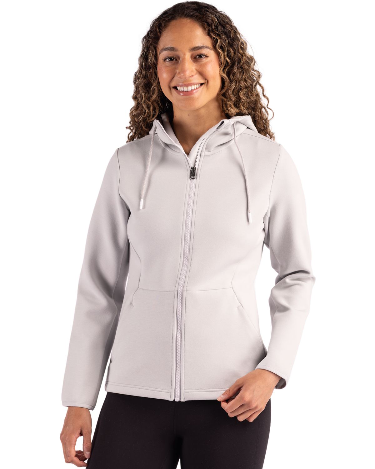Cutter & Buck Roam Recycled Buttery-Soft Knit Womens Full Zip Hooded Jacket