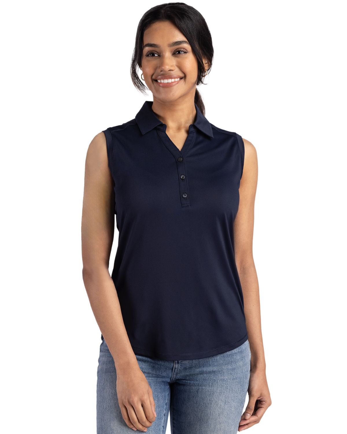Cutter & Buck Forge Recycled Four-Way Stretch Womens Sleeveless Polo