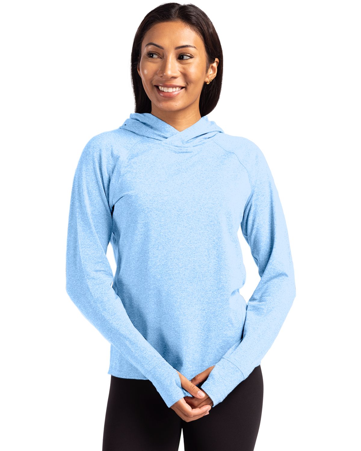Cutter & Buck Adapt Recycled Soft Knit Stretch Womens Hooded Pullover