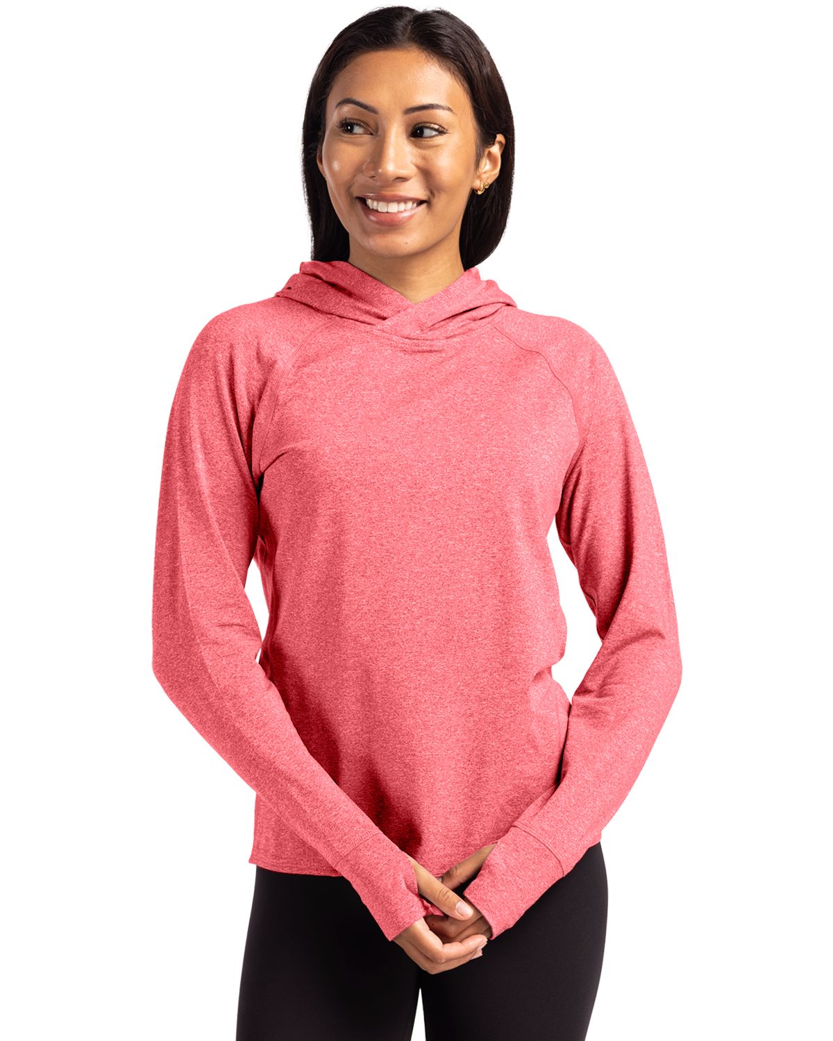 Cutter & Buck Adapt Recycled Soft Knit Stretch Womens Hooded Pullover