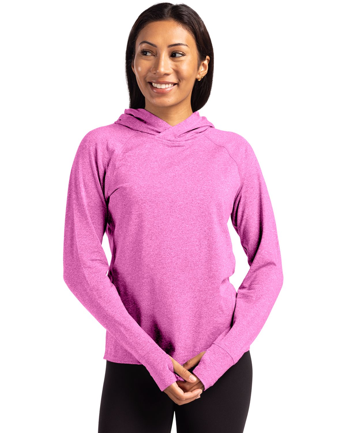 Cutter & Buck Adapt Recycled Soft Knit Stretch Womens Hooded Pullover