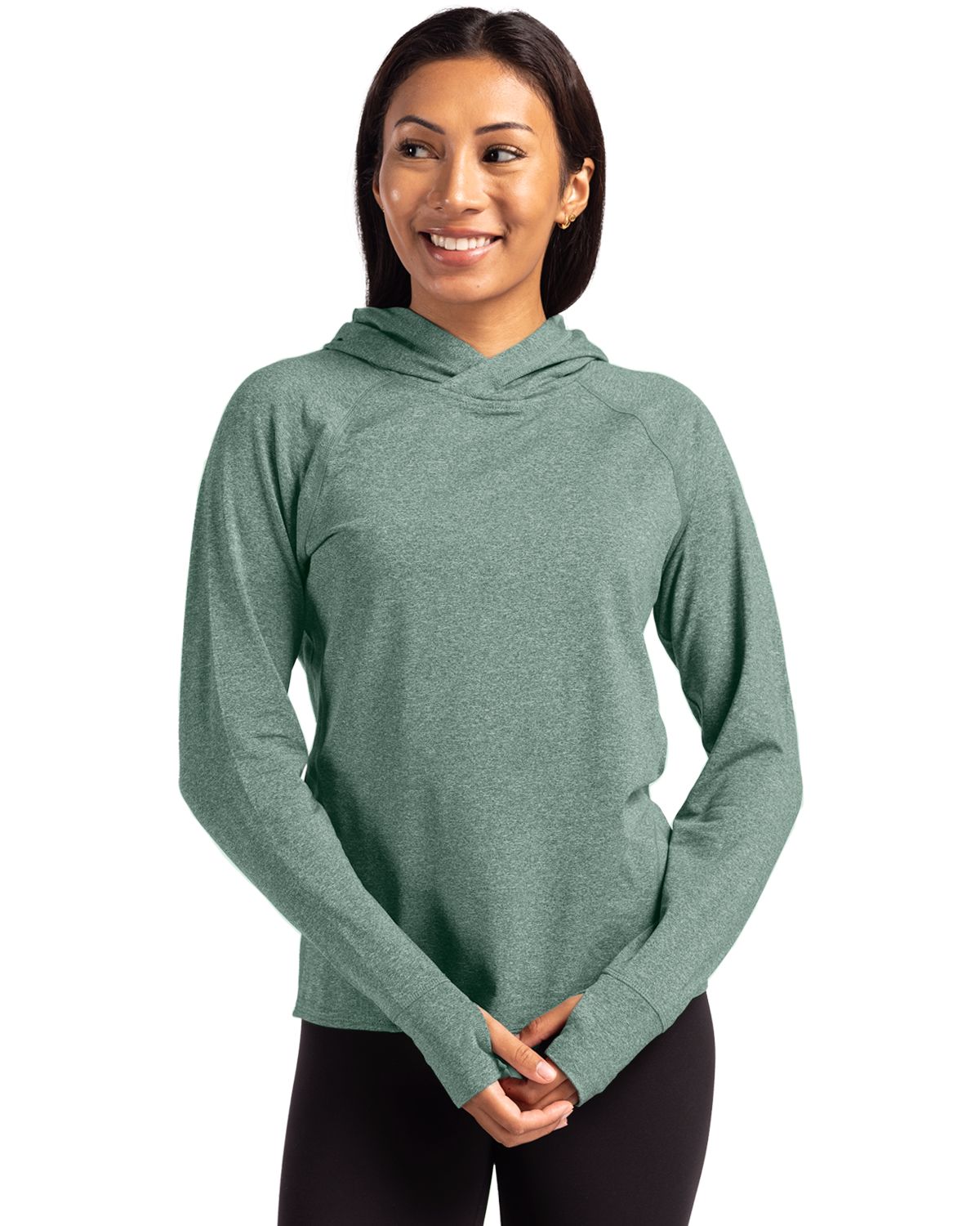 Cutter & Buck Adapt Recycled Soft Knit Stretch Womens Hooded Pullover