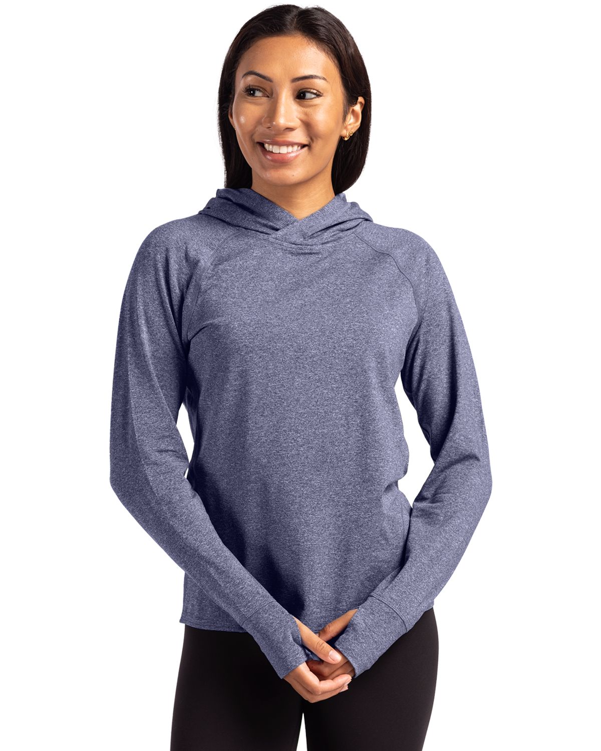 Cutter & Buck Adapt Recycled Soft Knit Stretch Womens Hooded Pullover
