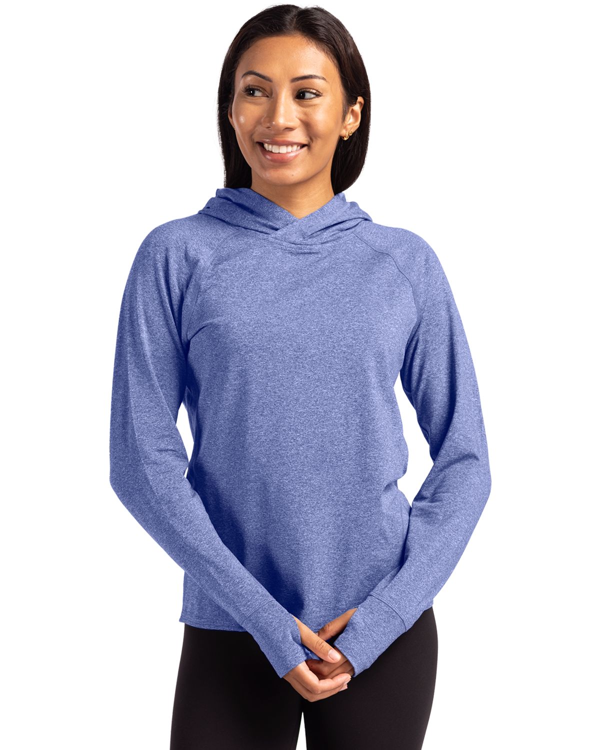 Cutter & Buck Adapt Recycled Soft Knit Stretch Womens Hooded Pullover