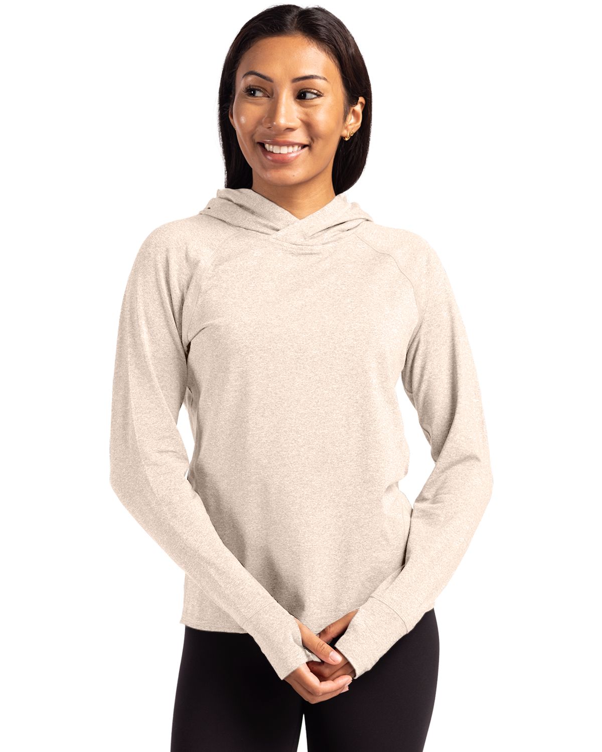 Cutter & Buck Adapt Recycled Soft Knit Stretch Womens Hooded Pullover