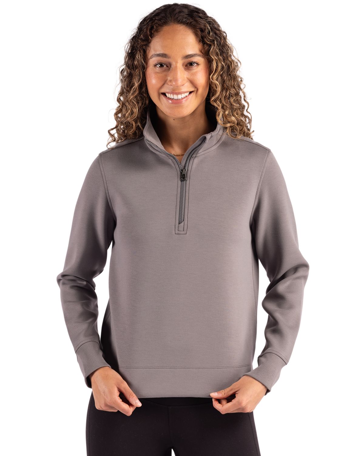 Cutter & Buck Roam Recycled Buttery-Soft Knit Womens Quarter Zip Pullover