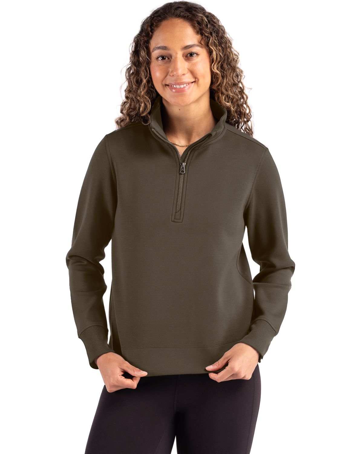 Cutter & Buck Roam Recycled Buttery-Soft Knit Womens Quarter Zip Pullover