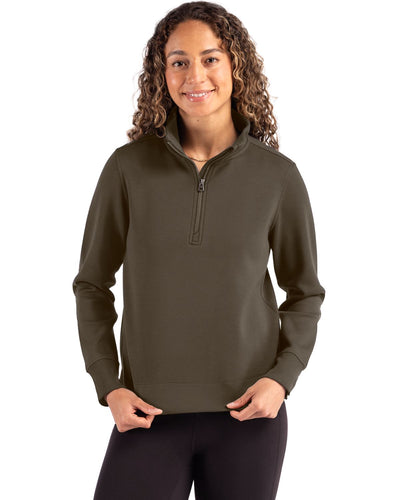 Cutter & Buck Roam Recycled Buttery-Soft Knit Womens Quarter Zip Pullover