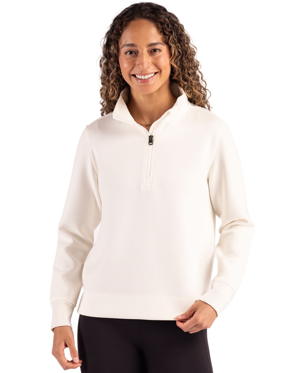 Cutter & Buck Roam Recycled Buttery-Soft Knit Womens Quarter Zip Pullover